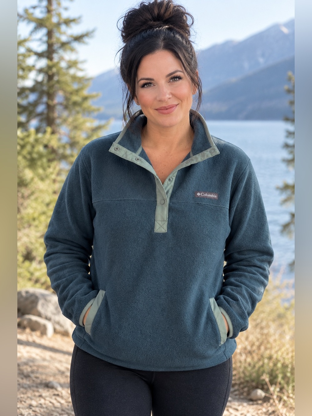 Columbia Women's Slate Blue Snap-Front Fleece Pullover